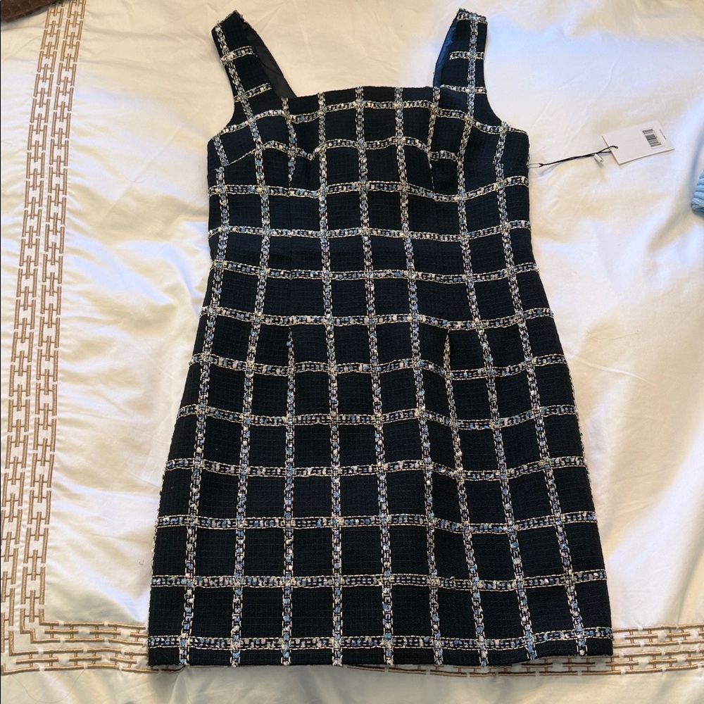 Jason Wu Black Check Square-Neck Sheath Dress